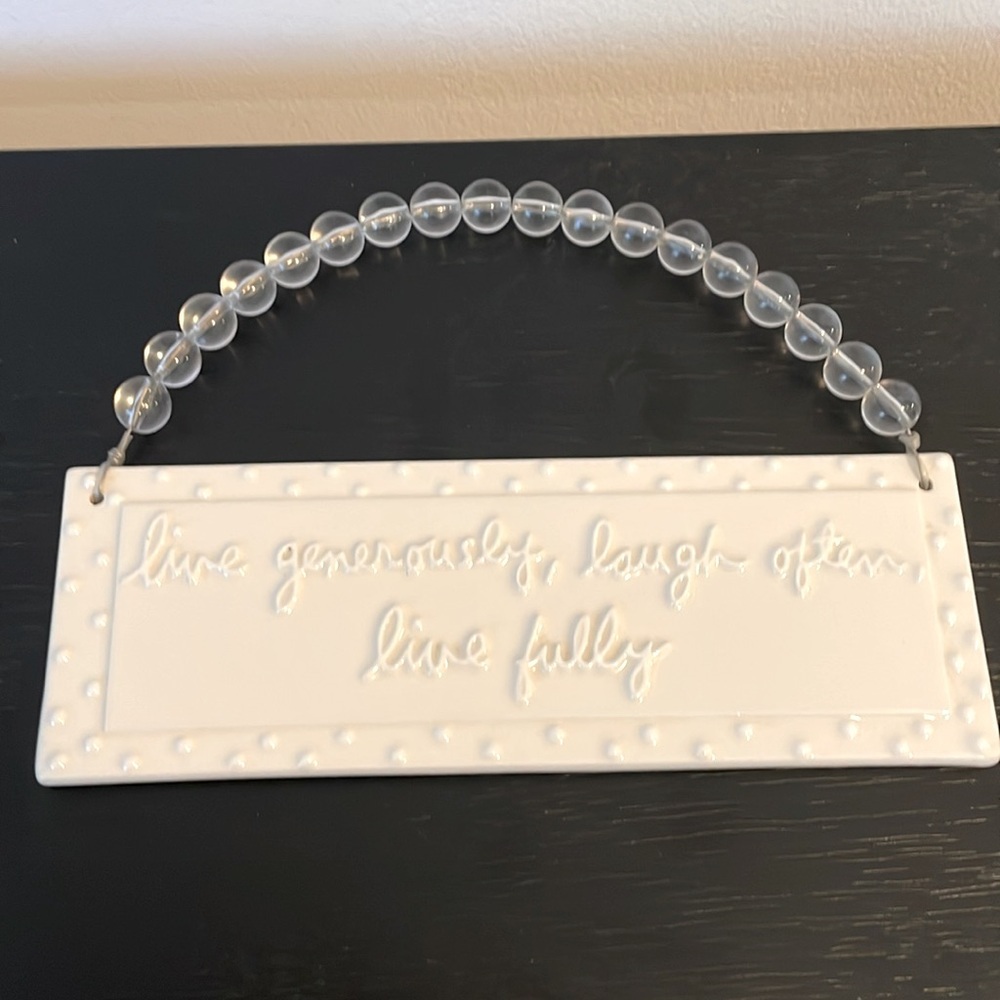 Sandra Magsamen Cozy Ceramic Decor “live generously, laugh often, live fully”